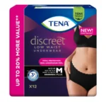 PANTS TENA DISCREET NOIR LOW WAIST MED BLK