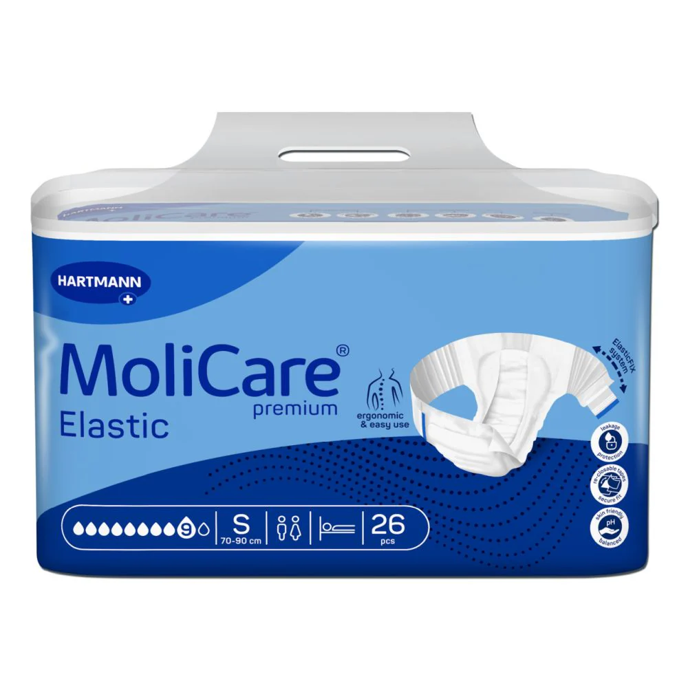 Packshot-frontal-MoliCare-Premium-Elastic-9-drops-Size-S-26-pieces.jpg Molicare Premium Elastic 9 Drop Small - Image 1