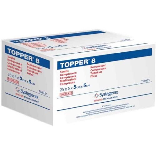 JJMTS8055_L_1.jpg GAUZE SWABS 5x5cm TOPPER 8 5's ST - Image 1
