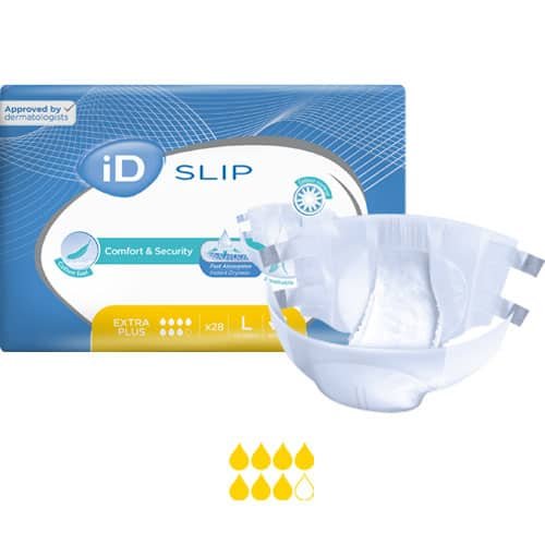 iD-Slip-EXTRA-PLUS-500x500-L.jpg Ontex iD Slip Extra Plus L (115-155cm) 2950ml - Image 1