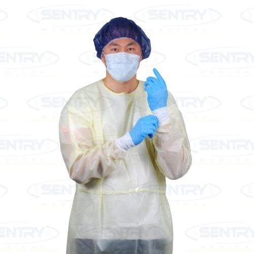 sentry-medical-gown-yellow-level-2-cotton-cuff-w-proof-aim0149-ct-34033635459155.jpg Sentry Isolation Gown Imperv Soft Cuff - Image 1